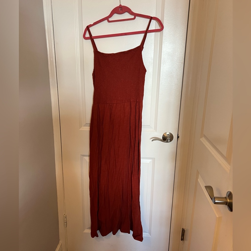 Burnt Orange smoked maxi dress XL FREE Shipping
